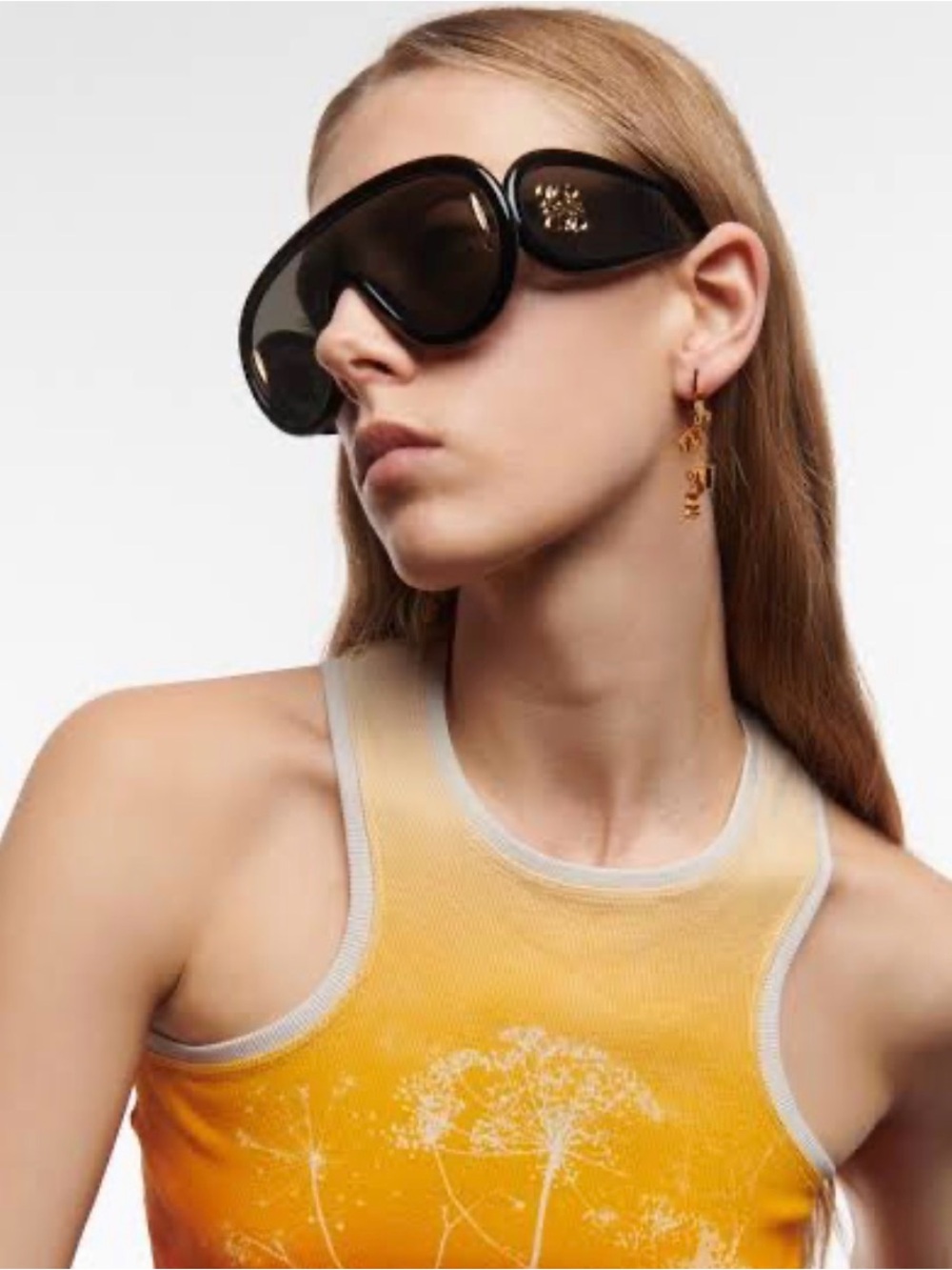 Loewe Black Wraparound Shield Sunglasses